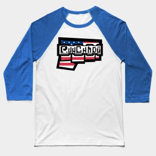 Punchado USA Flag Colors Red, White, & Blue Baseball T-Shirt